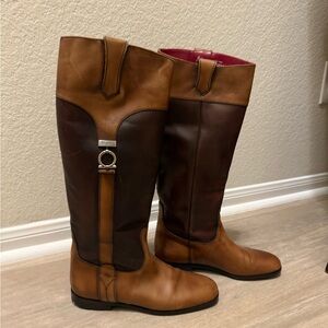 Authentic Salvatore Ferragamo riding boots brown